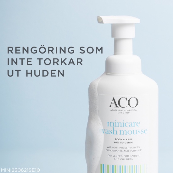 ACO Minicare Wash Mousse Parfymfri Tvättvål Barn 200 ml