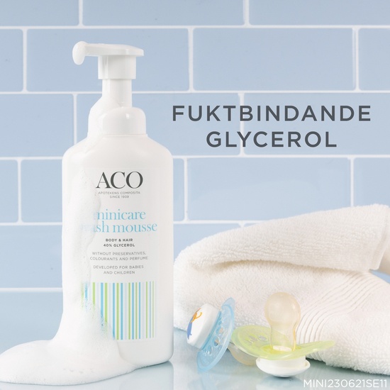 ACO Minicare Wash Mousse Parfymfri Tvättvål Barn 200 ml
