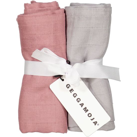 Geggamoja Muslinfiltar Dust Pink/Grey 81 One Size 2-pack