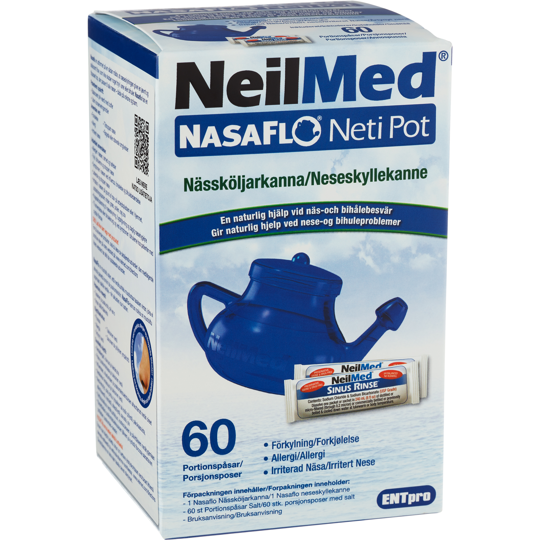 NeilMed NasaFlo Nässköljarkanna med 60 saltpåsar