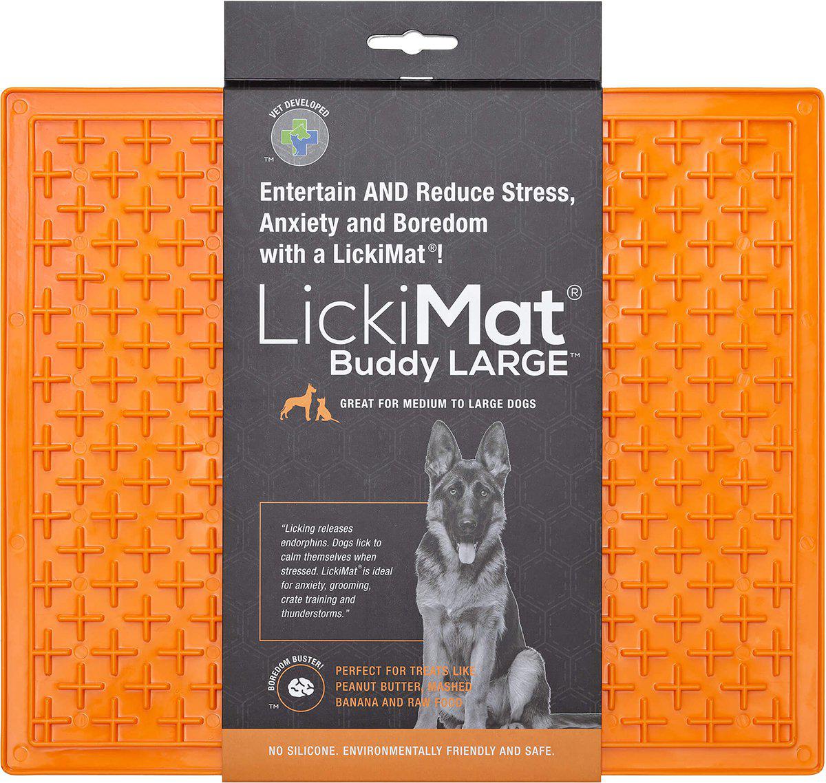 Lickimat Hundskål Lickimat Buddy Large Orange 28x28 cm