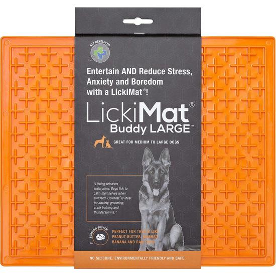 Lickimat Hundskål Lickimat Buddy Large Orange 28x28 cm