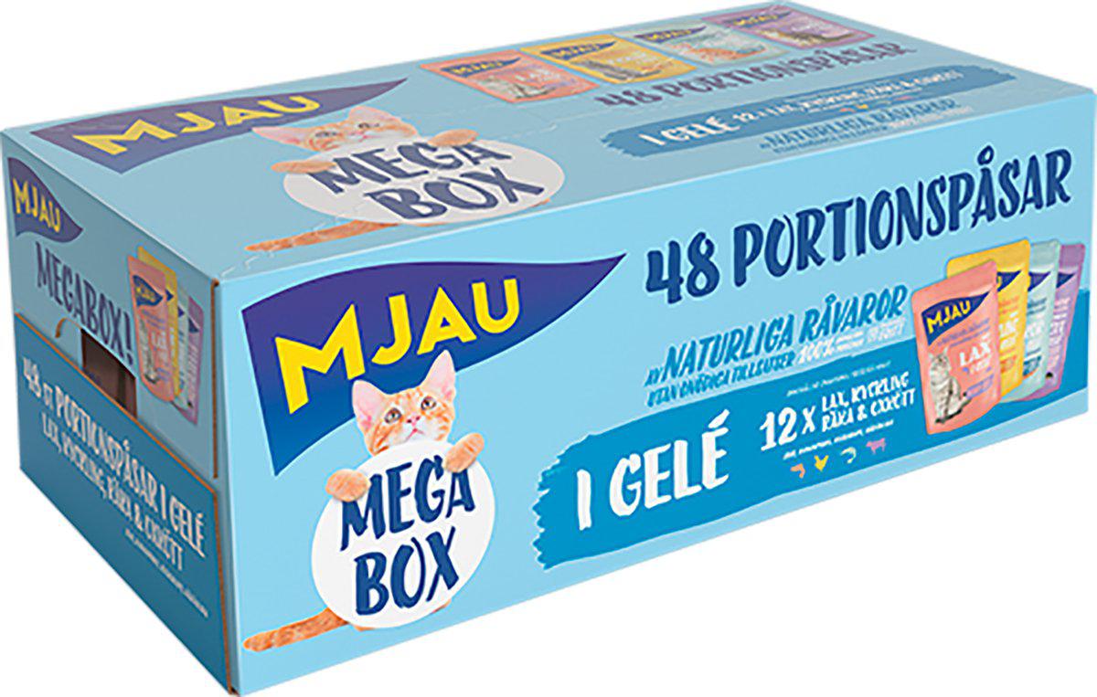 Doggy Mjau Pouch Megabox Kött & Fisk i Gelè 48 x 85 g