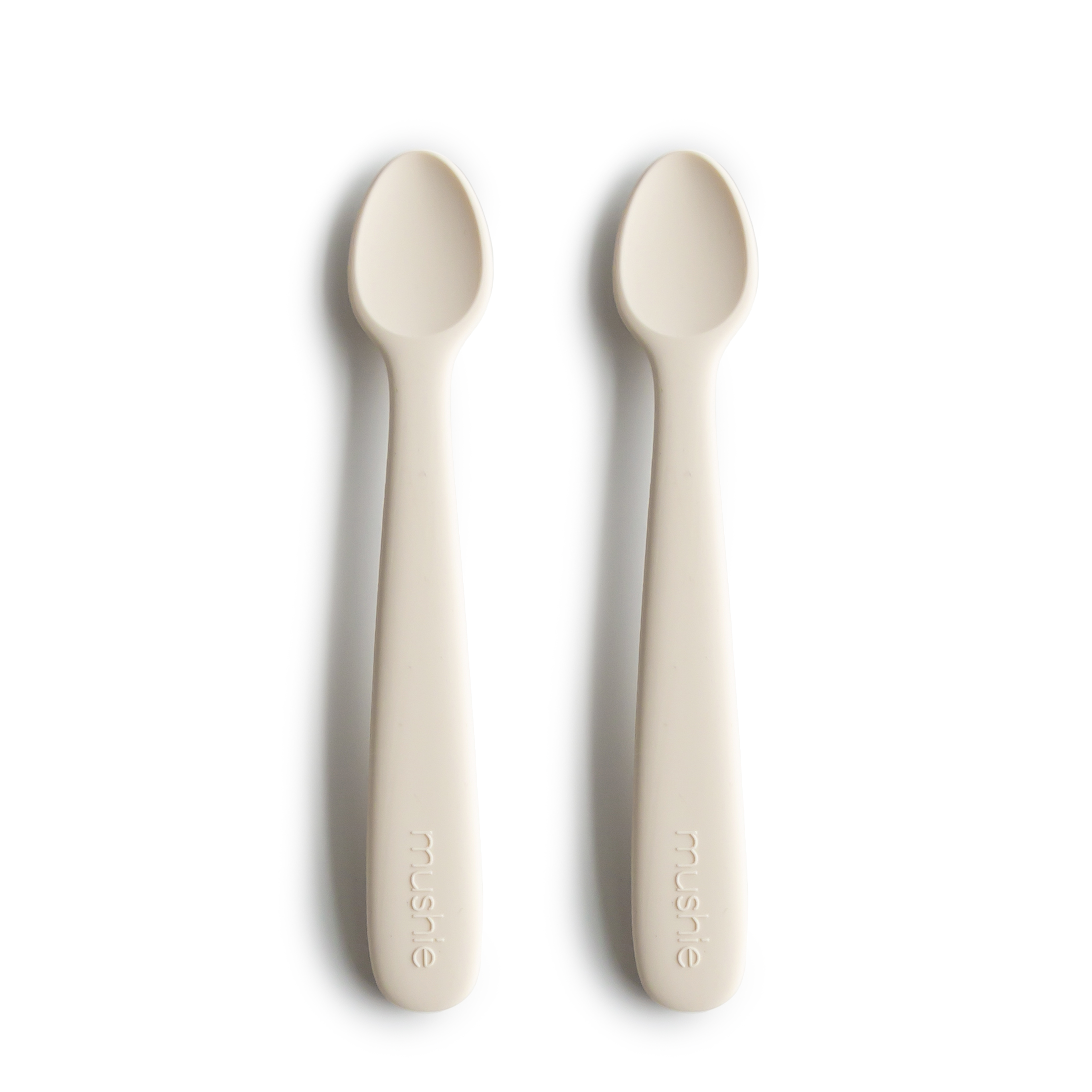 Mushie Matningsskedar Silikon Ivory 2-pack