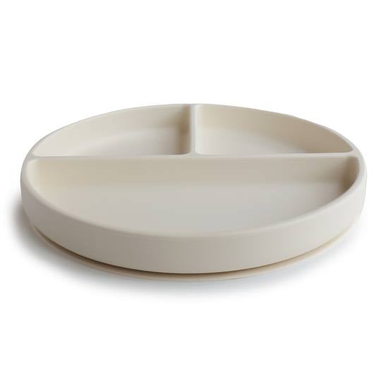 Mushie Silikontallrik Ivory