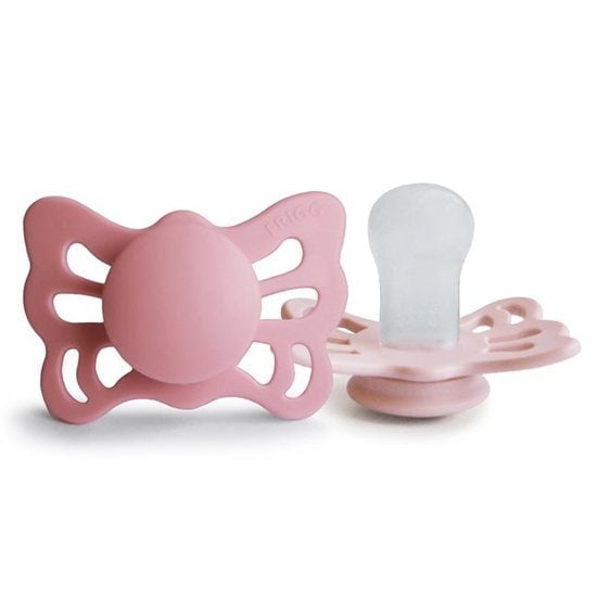 FRIGG Butterfly Anatomical Silikon Strl 1 Cedar/Baby Pink 2-pack