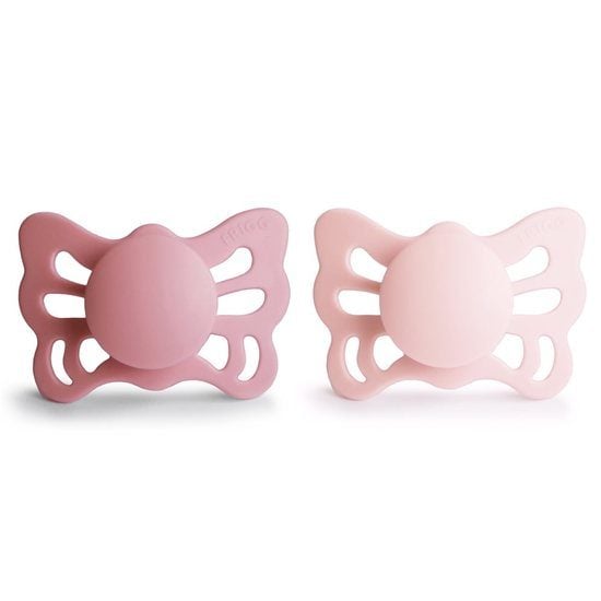 FRIGG Butterfly Anatomical Silikon Strl 1 Cedar/Baby Pink 2-pack