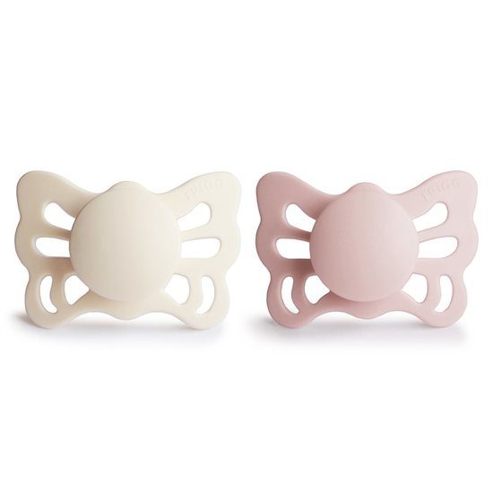FRIGG Butterfly Anatomical Silikon Strl 1 Cream/Blush 2-pack