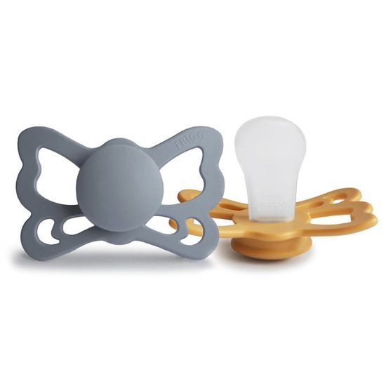 FRIGG Butterfly Anatomical Silikon Strl 2 Great Gray/Honey Gold 2-pack