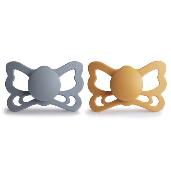 FRIGG Butterfly Anatomical Silikon Strl 2 Great Gray/Honey Gold 2-pack