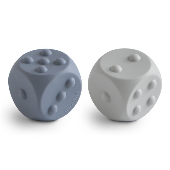 Mushie Dice Press Toy Tradewinds/Stone 2-pack