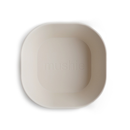 Mushie Skålar Square Ivory 2-pack