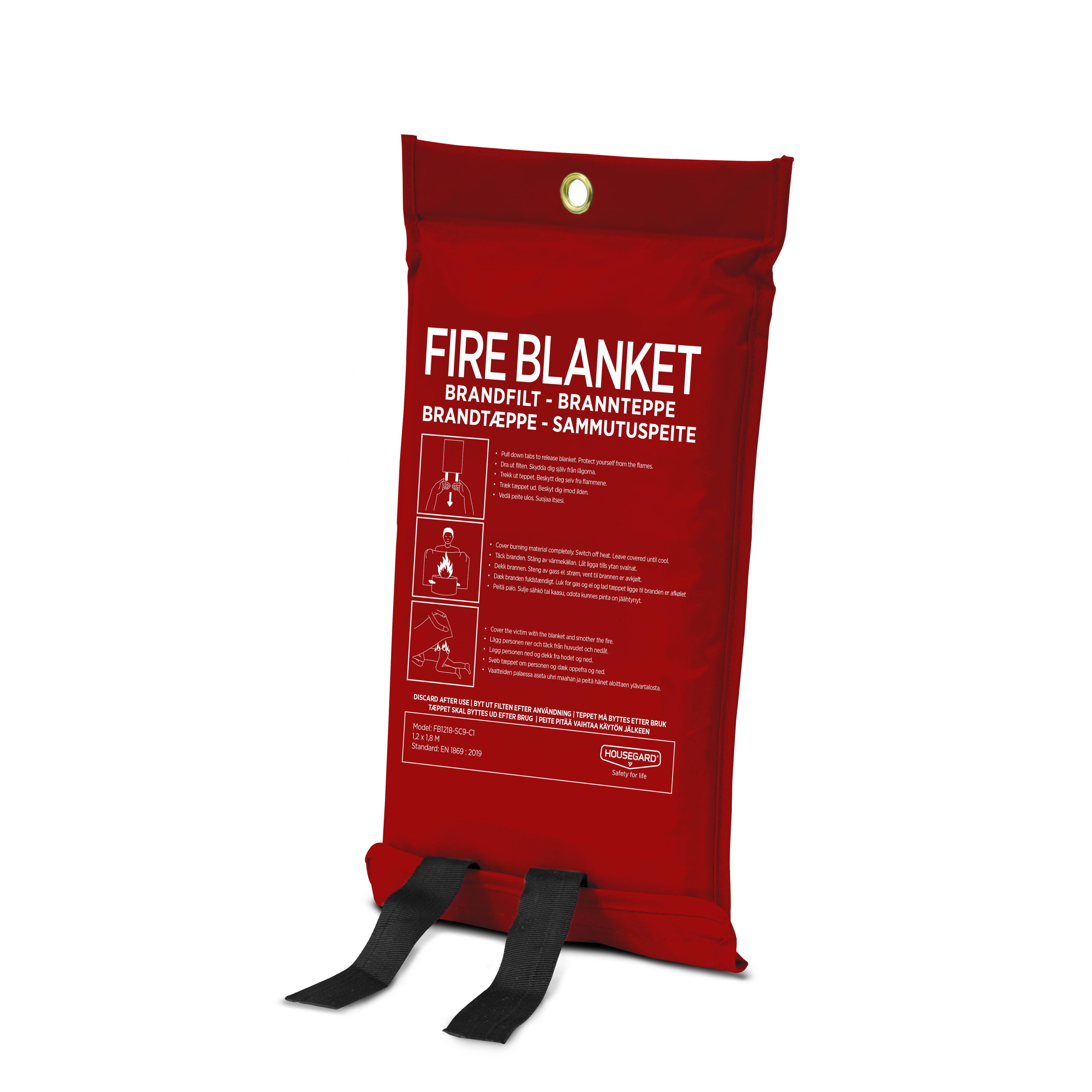 Housegard Brandfilt med Silikonbeläggning 120x180 cm röd