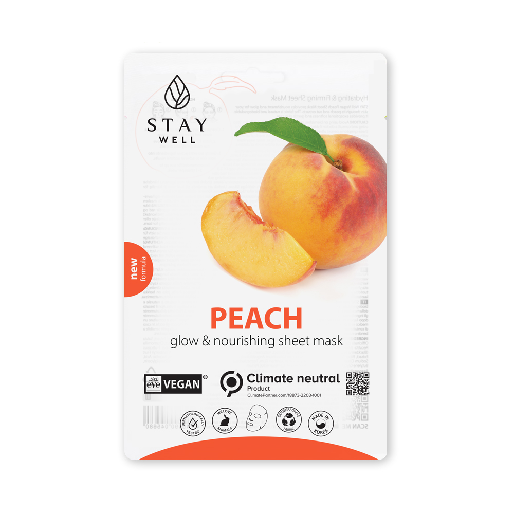 STAY Well Vegan Sheet Mask Peach 23 g