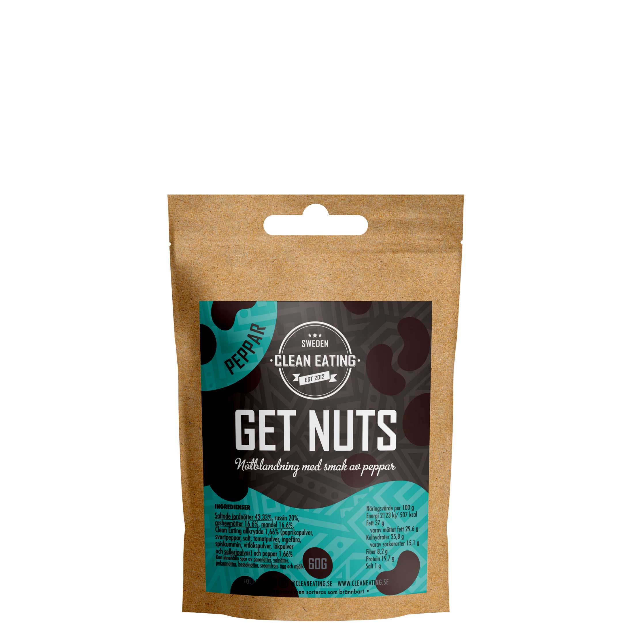 Clean Eating Get Nuts Peppar 60 g
