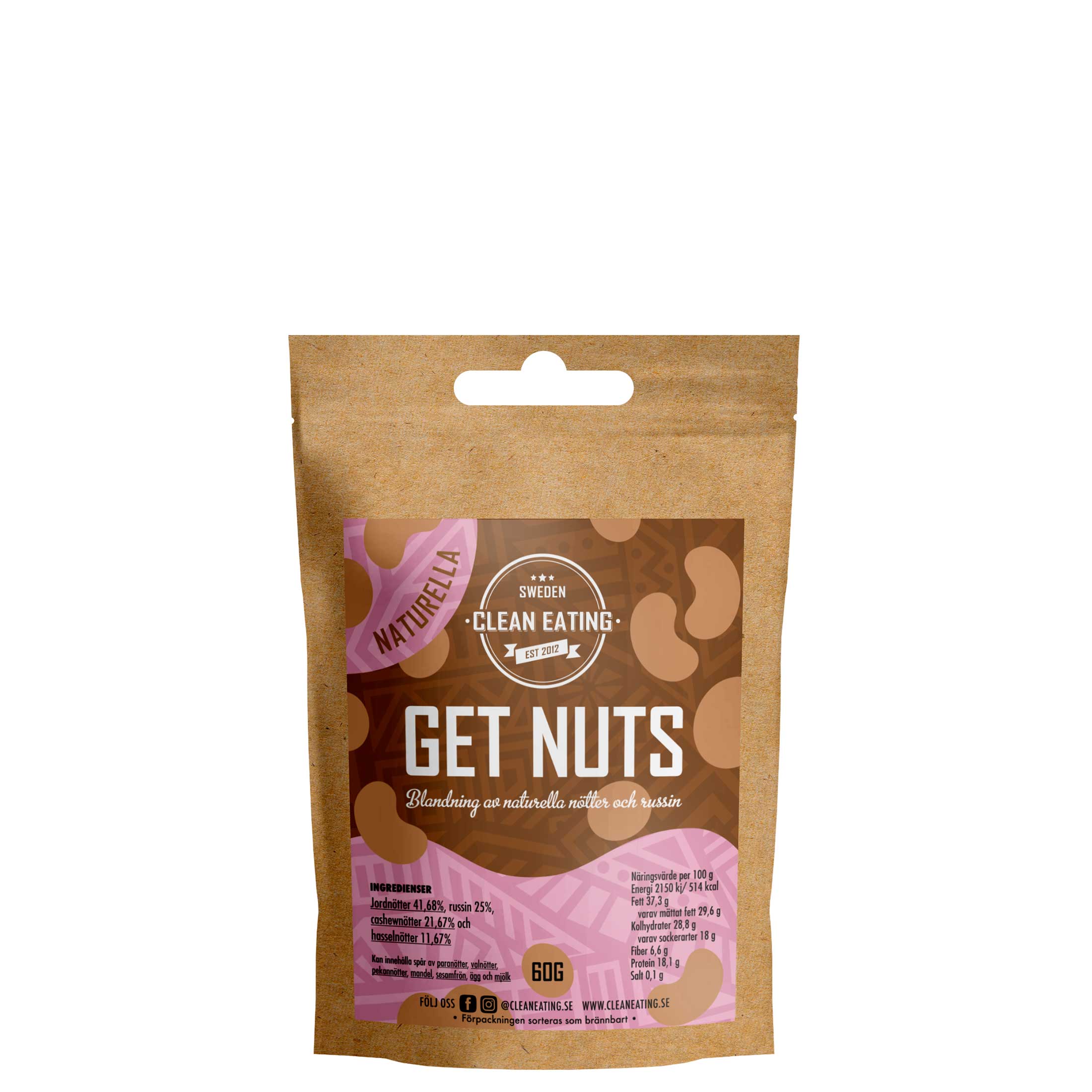 Clean Eating Get Nuts Naturella 60 g