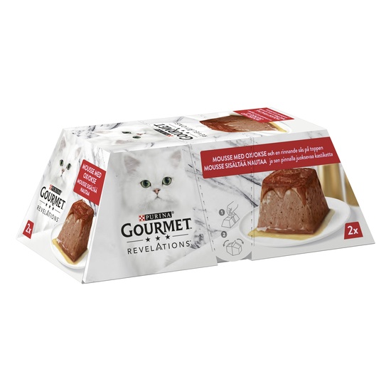 Purina Gourmet Revelations Mousse Pyramid med Oxkött 2 x 57 g