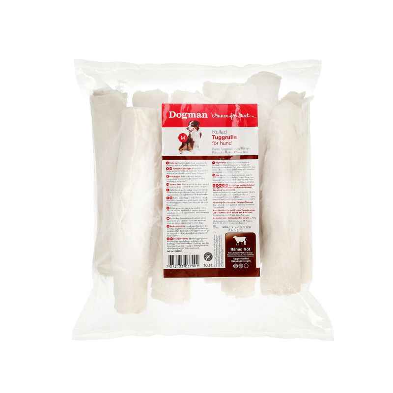 Dogman Tuggrullar Vit 20 cm 10-pack