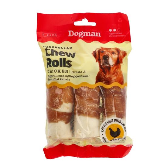 Dogman Tuggrullar Kyckling 10 cm 3-pack