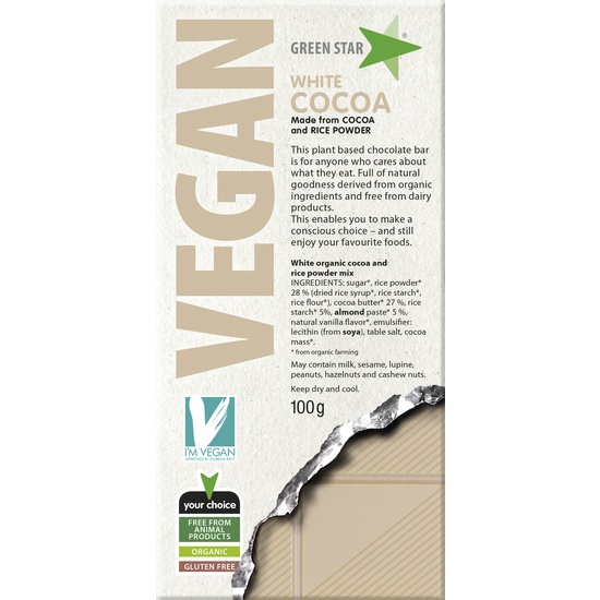 Green Star Vegan Choklad Vit EKO 100 g