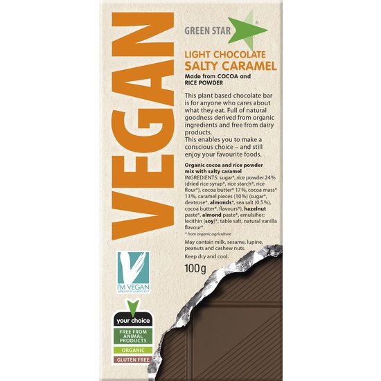 Green Star Vegan Choklad Salty Caramel EKO 100 g