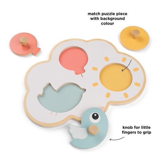 Done by Deer First peg puzzle Happy clouds Colour Mix