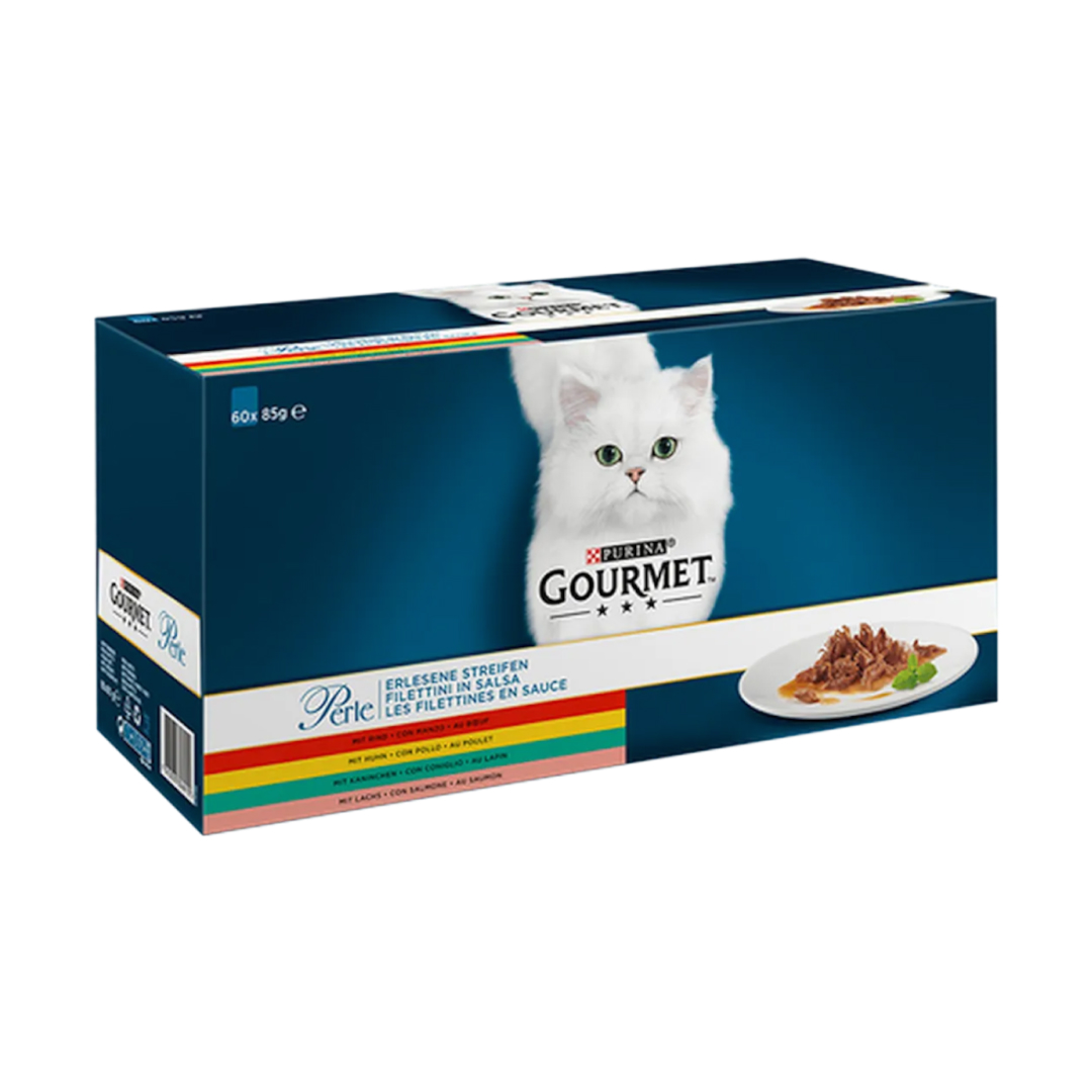 Purina Gourmet Perle Mini Fillets i sås Mix Mega Pack 60 x 85 g