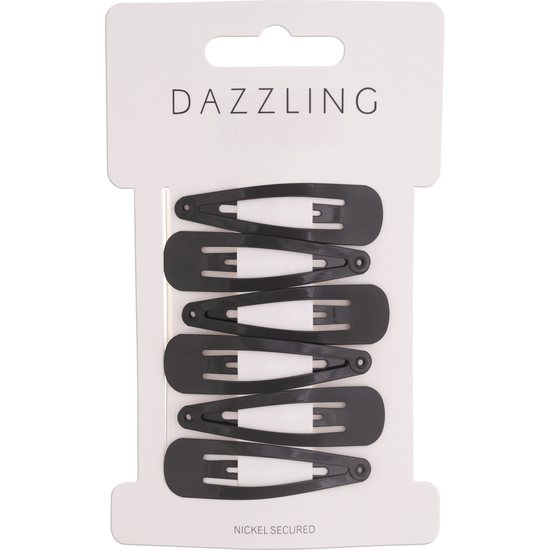 Dazzling Svarta Hårspännen 6-pack
