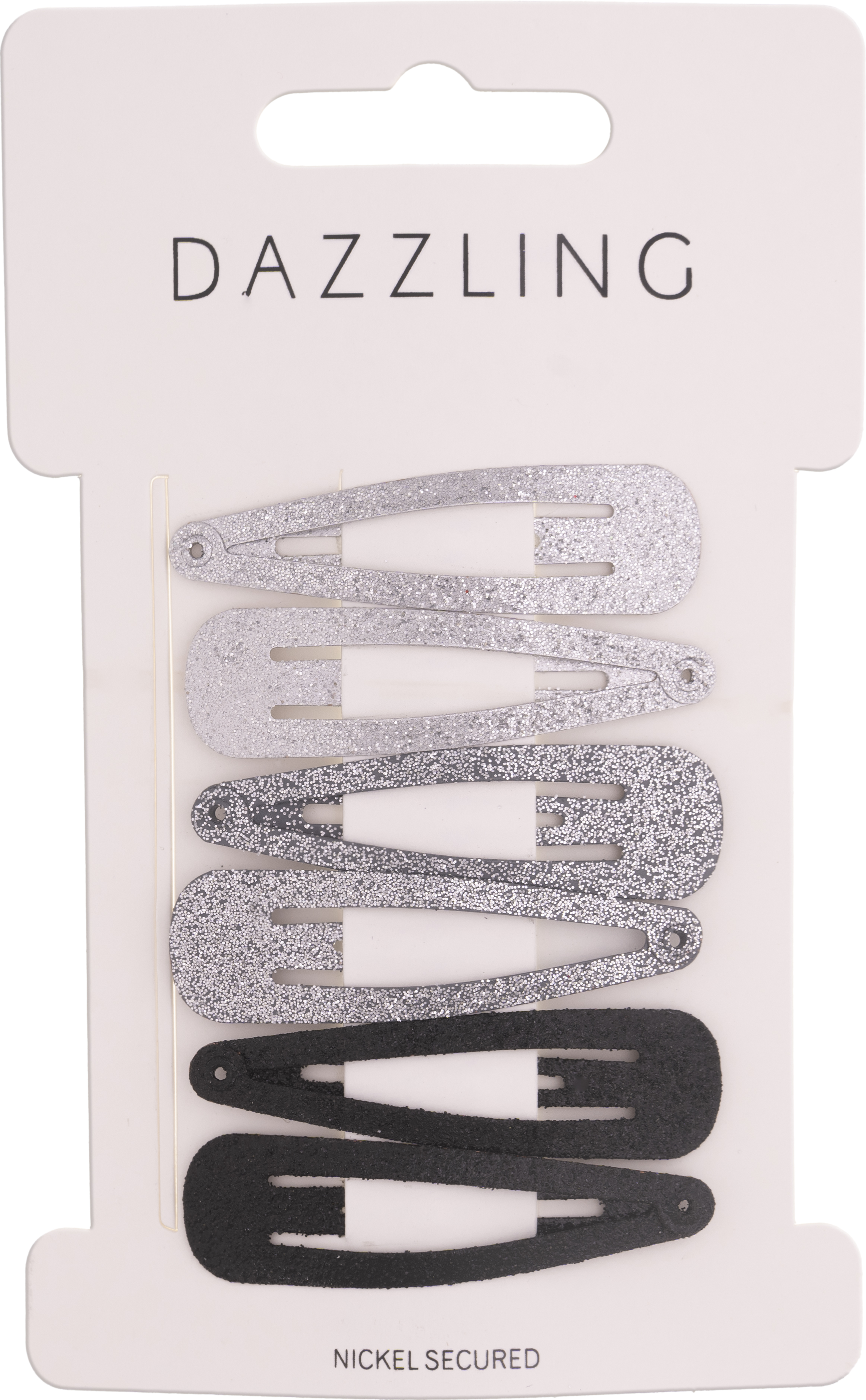 Dazzling Hårspännen Glitter Svart 6-pack
