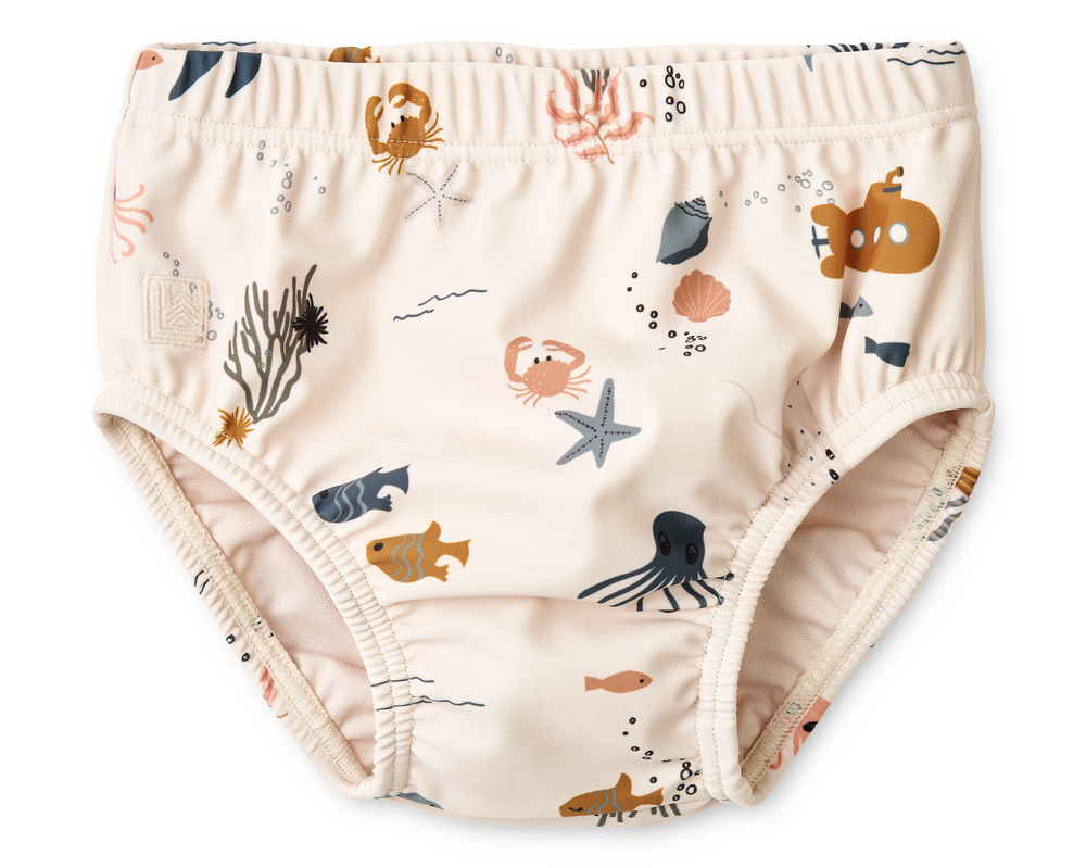 LIEWOOD Anthony Baby Badbyxor Sea creature/Sandy storlek 80 1 år