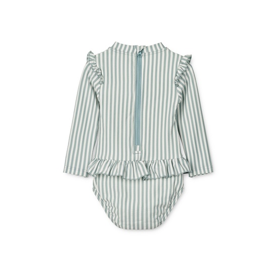 LIEWOOD Sille Baby Seersucker Baddräkt Y/D stripe Sea blue/white storlek 80 1 år