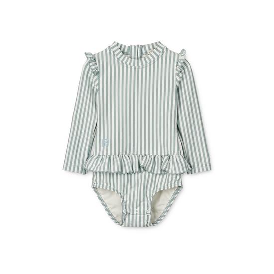 LIEWOOD Sille Baby Seersucker Baddräkt Y/D stripe Sea blue/white storlek 86 1,5 år