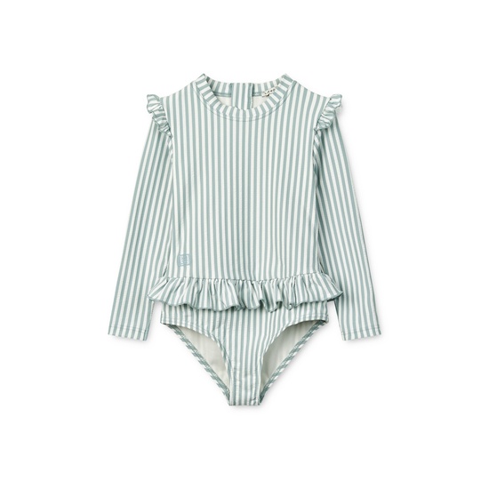 LIEWOOD Sille Seersucker Baddräkt Y/D stripe Sea blue/white storlek 104 4 år