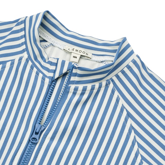 LIEWOOD Max Långärmad Baddräkt Y/D stripe Riverside/Creme de la creme storlek 86 1,5 år