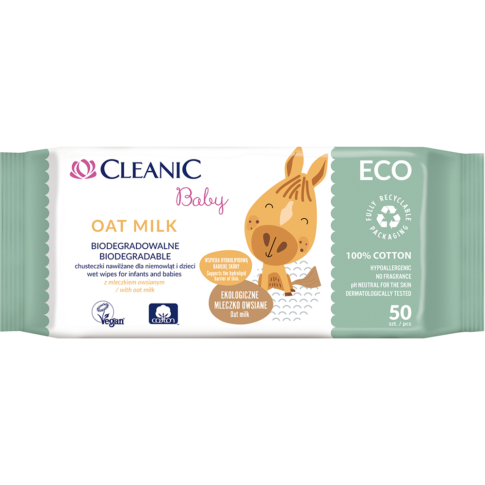 Cleanic Baby ECO Våtservetter Oat Milk 50-pack