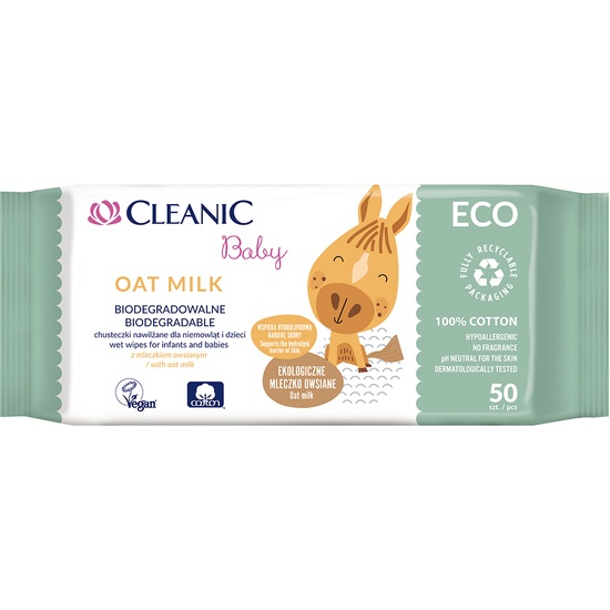 Cleanic Baby ECO Våtservetter Oat Milk 50-pack