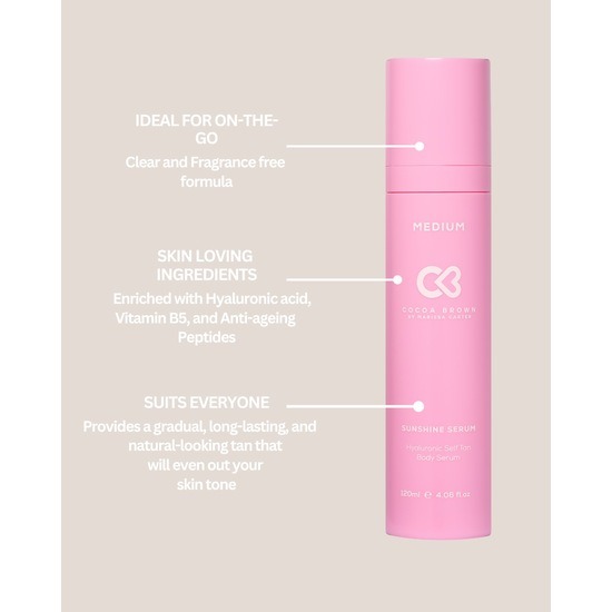 Cocoa Brown Sunshine Serum - Hyaluronic Self-Tan Body Serum in Medium 120 ml