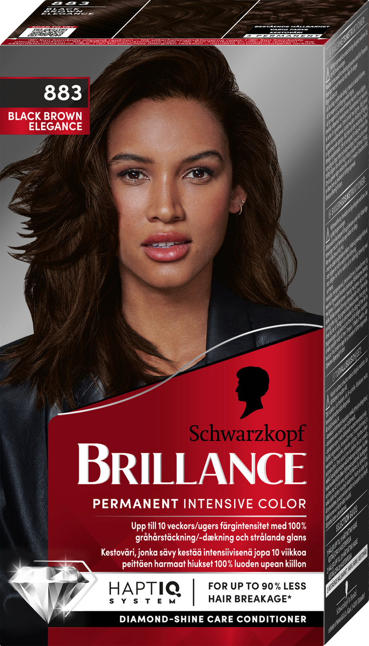 Schwarzkopf Brillance Hårfärg 883 Black Brown Elegance