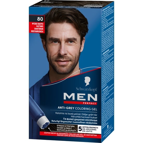 Schwarzkopf Men Perfect hårfärg 80 Black Brown