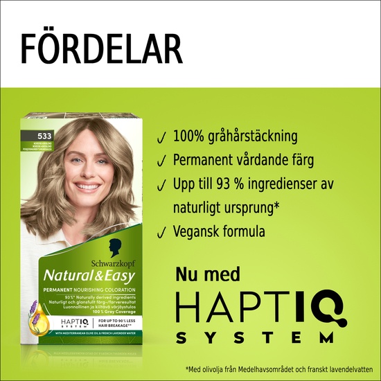 Schwarzkopf Natural & Easy Hårfärg 533 Nordisk Askblond