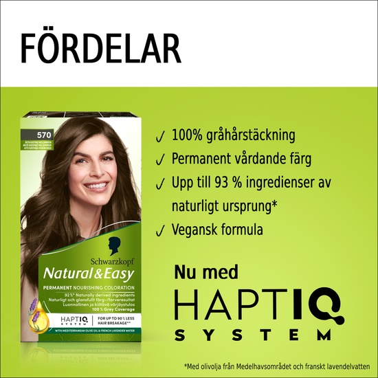 Schwarzkopf Natural & Easy Hårfärg 570 Äkta Kastanj Mellanbrun