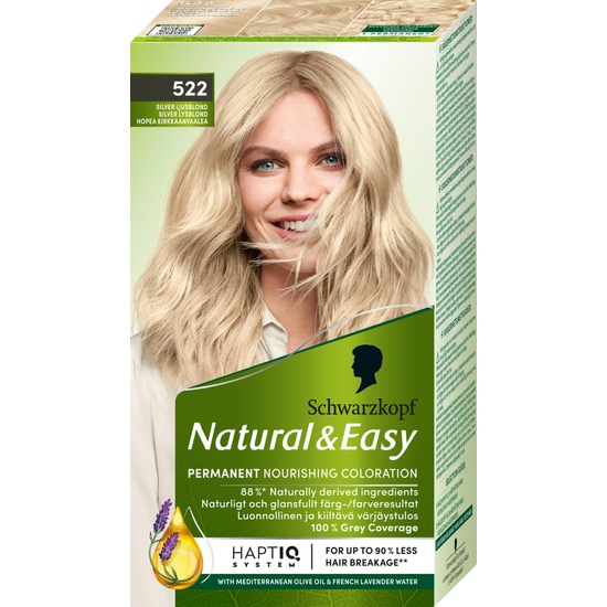 Schwarzkopf Natural & Easy Hårfärg 522 Silver Ljusblond