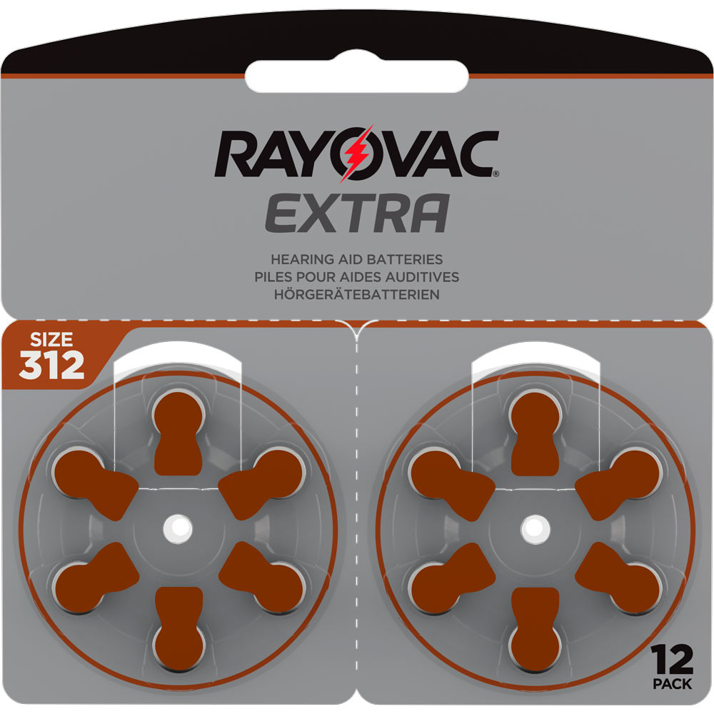Rayovac Extra Hörapparatsbatterier 312 brun 12-pack