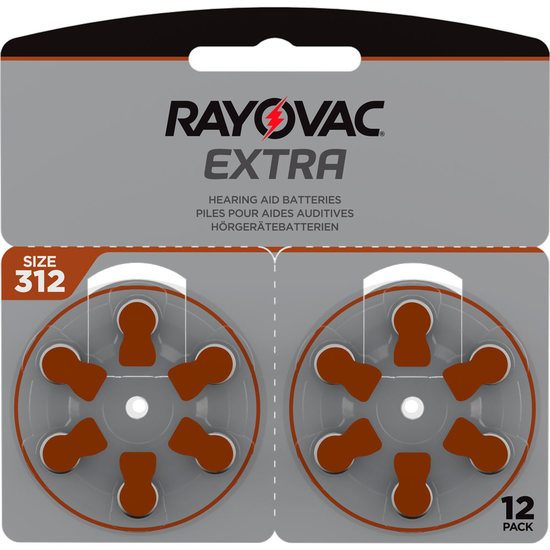 Rayovac Extra Hörapparatsbatterier 312 brun 12-pack