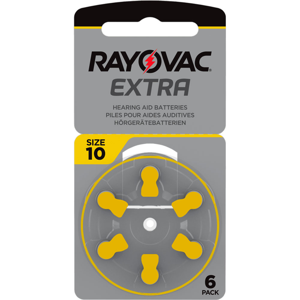 Rayovac Extra Hörapparatsbatterier 10 gul 6-pack