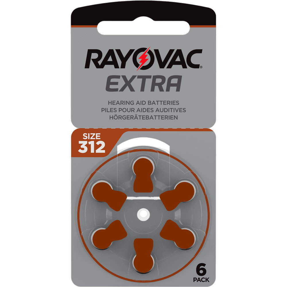 Rayovac Extra Hörapparatsbatterier 312 brun 6-pack