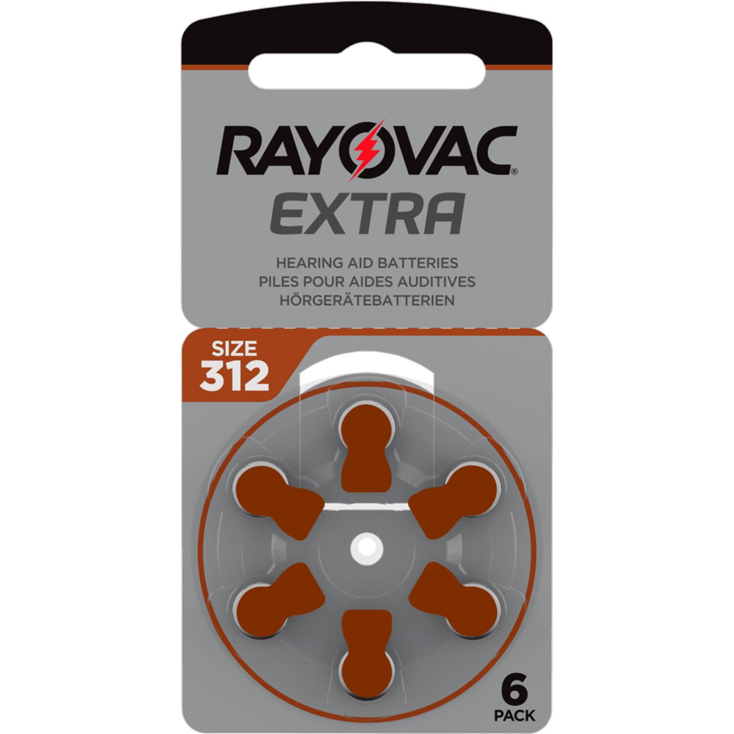 Alternativ bild 1 för Rayovac Extra Hörapparatsbatterier 312 brun 6-pack