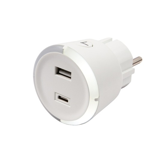 CAPiDi USB A+C  Säkerhetstimer 1-4 Timmar 17W Vit