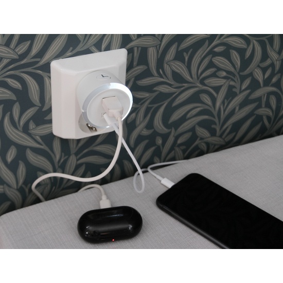 CAPiDi USB A+C  Säkerhetstimer 1-4 Timmar 17W Vit
