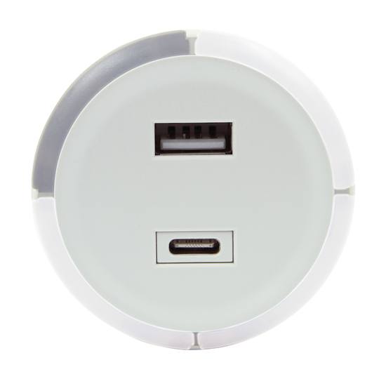 CAPiDi USB A+C  Säkerhetstimer 1-4 Timmar 17W Vit